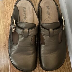 Algeria by PG LITE EUC leather comfort mule clog, bronze colour. Size 36